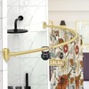 YNL Curved Shower Curtain Rod 35-82In(2.9-6.8Ft), Gold Round Rustproof Shower