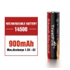TrustFire 900mAh 14500 3.7V Li-ion Rechargeable Battery With PCB Batteries