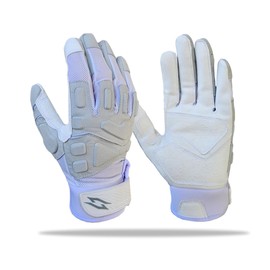 Stealth Padded Football Lineman Gloves – White, Battle College Lineman, Be a Villain Not a Joker with Padded Stealth Football Gloves with Padded Protection, Youth, Kids, Men, Boys, Small to XXL Sizes