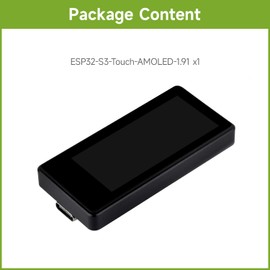 Waveshare ESP32-S3 1.91 inch AMOLED Display Development Board, 240 x 536, 32-bit LX7 Dual-Core Processor, Up to 240 MHz Frequency, Accelerometer and Gyroscope Sensor, with Touch Function