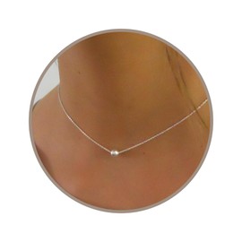 Annika Bella 925 Sterling Silver Ball Bead Choker Necklace for Women, Short Charm Necklace for Her, Dainty Everyday Jewelry (925 Sterling Silver