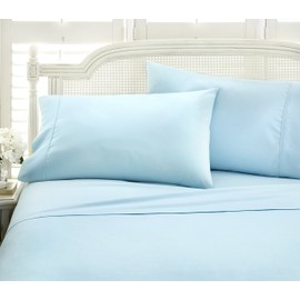 ienjoy Home Embossed 4 Piece Sheet Set, Queen, Chevron Aqua