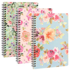 Skycase A5 Spiral Notebook, 3 Pack Hardcover 21 x 14 cm Notebook Ruled Lined Journal Notebook 80 Sheets(160 Pages)/Per Pack for Student Office School Supplies Multicolor