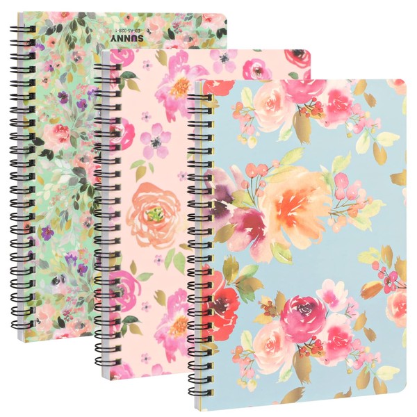 Skycase A5 Spiral Notebook, 3 Pack Hardcover 21 x 14