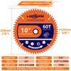 LOONPON 10 Inch Woodworking Saw Blade,5/8" Arbor,60 Teeth Professional Carbide-Tipped