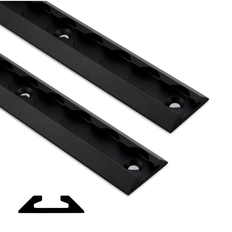 VanEssential 12" Venture Track T-6 Aluminium L-Track Black Anodized (Floor