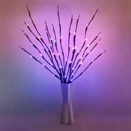 URAQT Led Branch Light, 3 Pack 73cm LED Branch Twig Light Tree Light Flexible Branch Decoration Light for Indoor Home Shop Windows Vase Table Living Room, Colorful Light