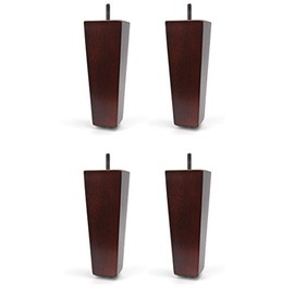 6" Solid Wood Furniture Sofa/Chair/Ottoman Tapered Leg Dark Walnut Finish - Set of 4 Legs