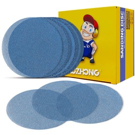 AOZHONG 5 inch Mesh Abrasive Sanding Discs 80 grit, 50pcs Ceramic Dust-Free Sandpaper, Hook and Loop Sanding Disc, Net Disc for Metal, Wood, Composites, Plaster and Filler Sanding, and Fine Finishing