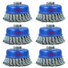 SALI 6 Pack Wire Cup Brush, 4 Inch Twisted Knotted