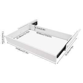YIYIBYUS Under Desk Mounted Sliding Pull-out Drawer Storage Organizer Workstation, Pull-Out Office Hidden Counter Drawer for Desk Storage Sliding Out Tray Space Saver With Keys 22 inch (White)