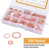 VIGRUE Set of 420 Copper Sealing Rings Assortment, Washers Copper