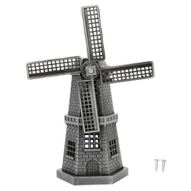 Hilitand Dutch Windmill Model Classic Retro European Style Holland Windmill with Screw Box for Shelf Bedroom Decoration