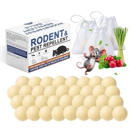 Mouse Repellent Balls 35 Pack, Peppermint Rodent Repellent for Mice and Rats, Natural Mouse Deterrent Indoor Outdoor, Long Lasting Pest Control for Home, Garage, Basement, Attic, Car