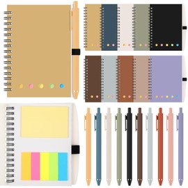 Chuangdi 20 Sets Employee Appreciation Gifts Thank You Spiral Notebook Bulk Boho Aesthetic Notepads with Sticky Notes Candy Color Ballpoint Pen Colored Index Tab for Team Coworkers Teacher(Classic)