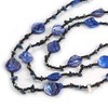 Avalaya 3 Strand Purple Blue/Black Glass Shell Bead and Semiprecious
