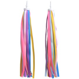 YUTOU 1 Pair Children's Bicycle Streamers Bicycle Handlebar Streamer Bands Handlebar Fringe Streamer Ribbon Bicycle Grips Tassels Bands for Children's Bicycle Children Scooter Tassels Decoration (Colourful 1)