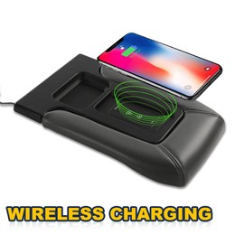 DOTCOM Center Console Lid Repair Kit Armrest Latch W/Charging Compatible with GMC Sierra Yukon/Chevy Silverado Suburban Tahoe 1999-2007 Gray