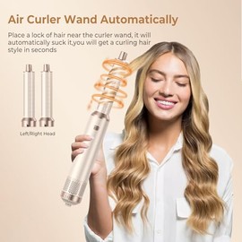 5 in 1 Hair Dryer Brush Set, Negative Ion Blow Dryer Brush Upgrade Hot Air Brush Air Styler Curling Wrap Air Curler, Curling Iron Hair Styling Tools As A Gift for Straight/Curl/Drying/Smoothing