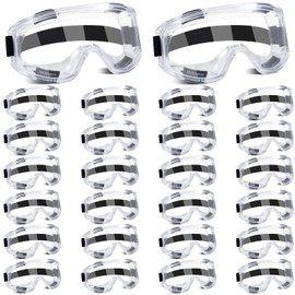 Xuhal 24 Pieces Kids Safety Goggles, Adult Science Goggles Boys Girl Protective Lab Goggle for Home Classroom Work (White)