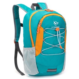 IVYGREEN Little Kids Hiking Backpack for Boys or Girls, Small Daypack for Camping or Travel (Teal blue, Small)