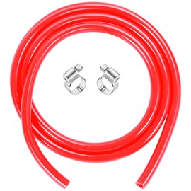 5FT Kegerator CO2 Gas Lines, 5/16" ID 9/16" OD Keg Lines Food-Grade PVC CO2 Tube with 2PCS Stainless Steel Clamps for Brewing D Keg Coupler, Beer Keg Tap Tower