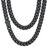 Chains for Women Black Cuban Link Chain for Men Curb