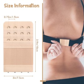 Bra Extender, 4 Pcs Bra Extenders 4 Hooks 3 Row Band Women Comfortable Bra Extender, Multiple Color Soft Bra Extension(Nude+White)