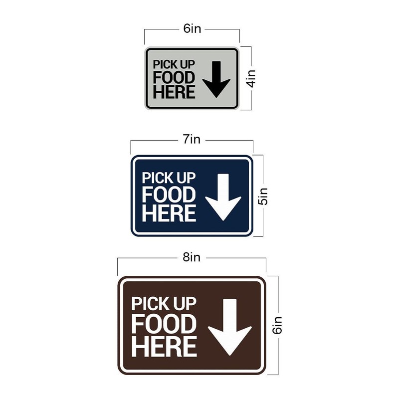 Signs ByLITA Classic Framed, Pick Up Food Here Sign (Black