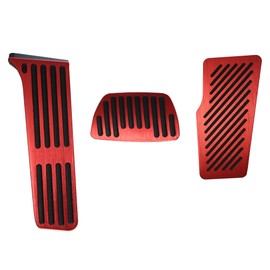 MACHSWON 3pcs Car Brake Gas Accelerator Rest Pedal for Toyota Camry 2018-2022 Non Slip Aluminum Cover Pads Red