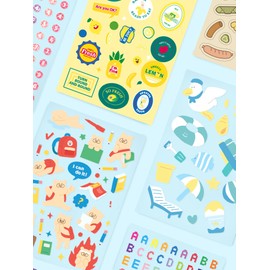 Lee Hoon (self-produced product) Removable sticker set collection illustration hologram study R’s Suth diary decoration Polkku 1. 14 types of illustrations / 리무버블 스티커 세트 모음전 일러스트 홀로그램 공부 알스 숫스 다이어리 꾸미기 폴꾸 1.일러스트 14종