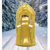POZA Inflatable Gold Snowmobile Sled with Gold Snowflake Confetti –