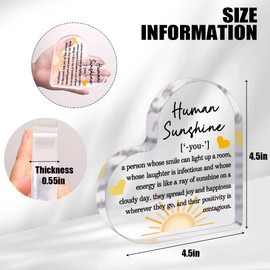 Thank You Gifts for Women Appreciation Gifts for Teacher Friends Coworkers Doctor Nurse Inspirational Quotes Gift for Mom Aunt Sister Daughter Human Sunshine Definition Decorative Signs Plaques