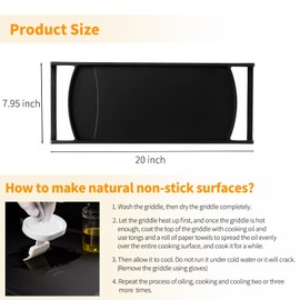 Allstare 316499902 Griddle Replacement Parts for Frigidaire Stove Parts Top Griddle Plate 20" x 7.95'' Kenmore Gas Range Cooktop Cast Iron Center Griddle Frigidaire Gas Stove Flat Top Pan 1 Pack