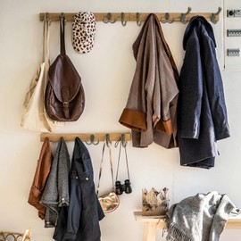 Liekadijiae Pack of 20 Coat Hooks, Wall Hooks, Coat Hooks, Vintage Gooseneck Hooks, Wall Hooks, Double Hooks for Screwing Coat Hooks (with 40 Screws)