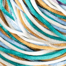 Craft County Kumihimo Braid Rattail Satin Cord Packs – 4 Strands at 3 Yards Each Per Pack (12 Total Yards) (2mm, Chino)