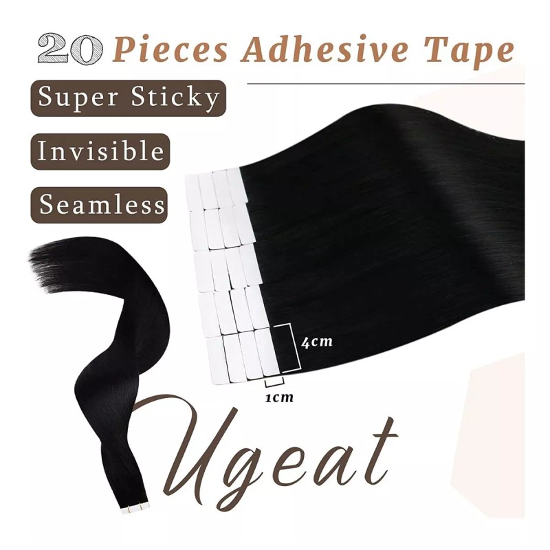 Ugeat Extensiones Cabello Natural Negro 14in 50gr