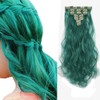 Teal Color Women Cosplay Party Daily Use Clip in Hair