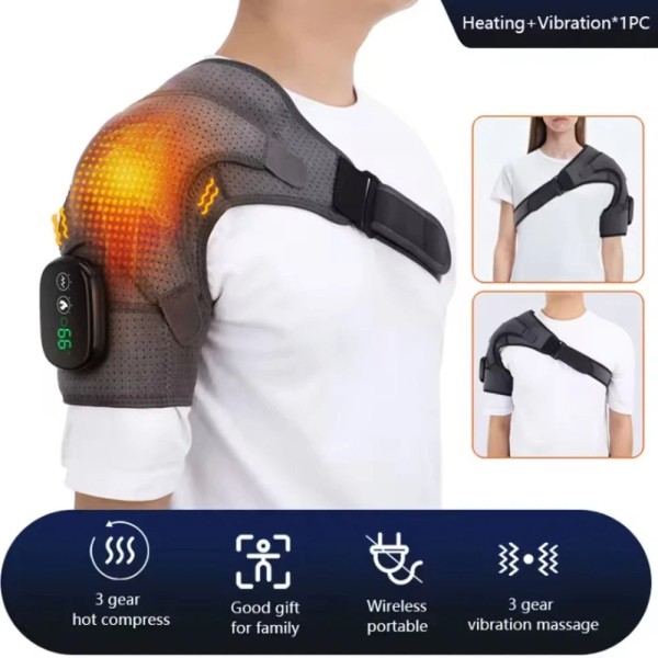 Hailicare Electric Heated Vibration Shoulder Massager Wrap Rotator Cuff Brace