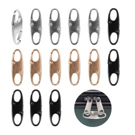 Backpack Lock Pack of 15, Zip Anti-Theft Zip Closure Clip Zip Fastener for Luggage, Backpack, Purse Closed to Locks (Black, Silver, Gold)