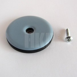 Pack of 8 HKB Teflon Furniture Gliders Round Diameter 50 mm for Screwing Indoors 7 mm Thick with Galvanised Screw 20 mm PTFE 5 mm Rubber Buffer Grey Blue Extra Durable Design Item No. 20309