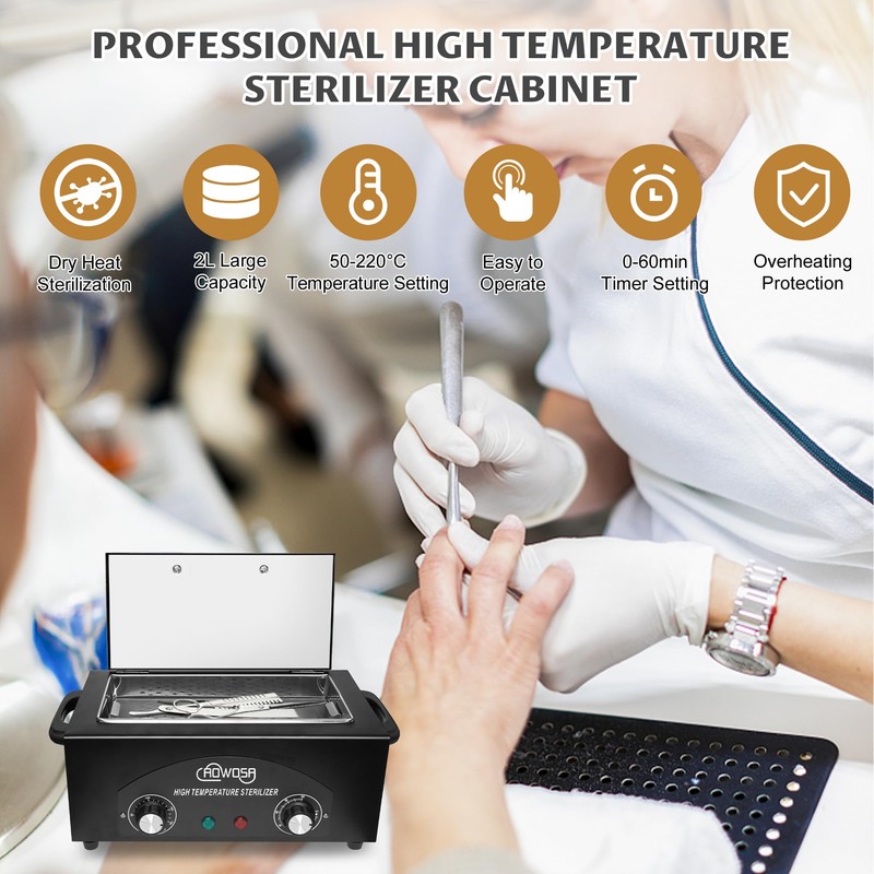 High Temperature Metal Tool Cleaning Box, 2L Dry Heat Cabinet