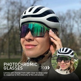 Photochromic Cycling Glasses Men Women Clear Mountain Bike Sunglasses Sports Baseball Riding MTB UV400 Protection - S327