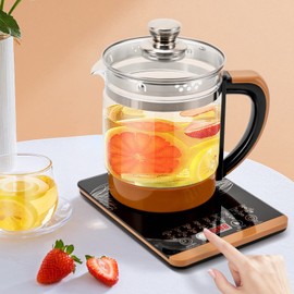 Modern Electric Kettle with Tea Infuse&Steamed Egg Holder,1.8L Multipurpose Glass Electric Kettle Tea Kettle Coffee Maker,Temperature Control Kettle Teapot with 18 Smart Menu,Boil-Dry Protection