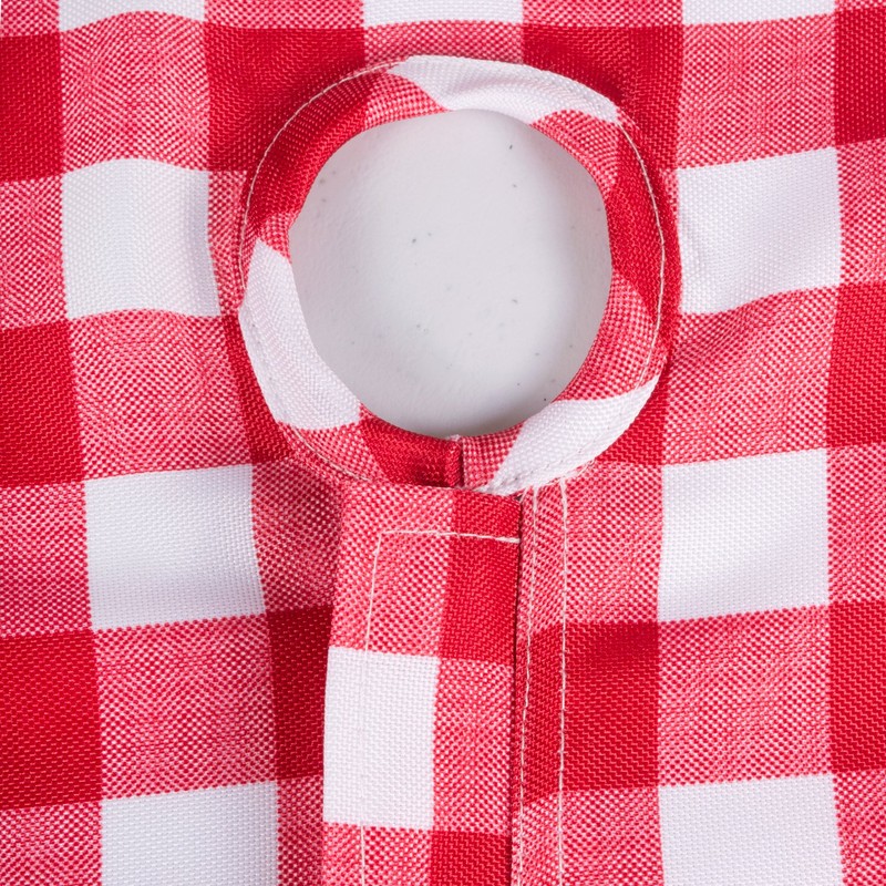 DII 100% poliéster., 60" Round-Zippered, Rojo Check, 1 uds. por