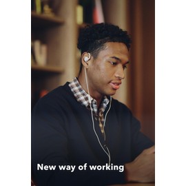 nwm Wired On-Ear Speakers (Open Ear Earphones) Prevents Sound Leakage with PSZ Technology Including Microphone Designed by NTT Sonority in Japan | Navy Blue