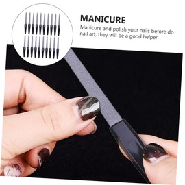 BIUDECO Nail Buffing Sanding Bands Set 20pcs Plastic Handle Manicure Files Double-sided Nail Art File Black Handle