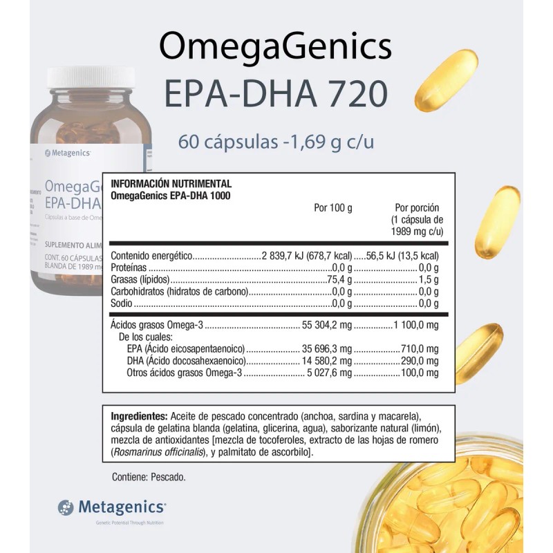 Omegagenics Epa-dha 1000 Suplemento Omega 3 60 Cpsulas Limn