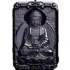 LXMYLI Black Obsidian Buddha Jade Pendant, Zodiac Bodhisattva Amulet Talisman,