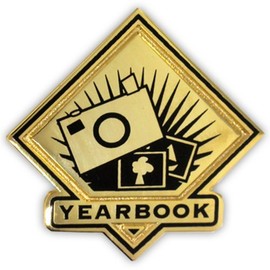 PinMart's Black and Gold Yearbook Student School Teacher Lapel Pin - 25 Pack